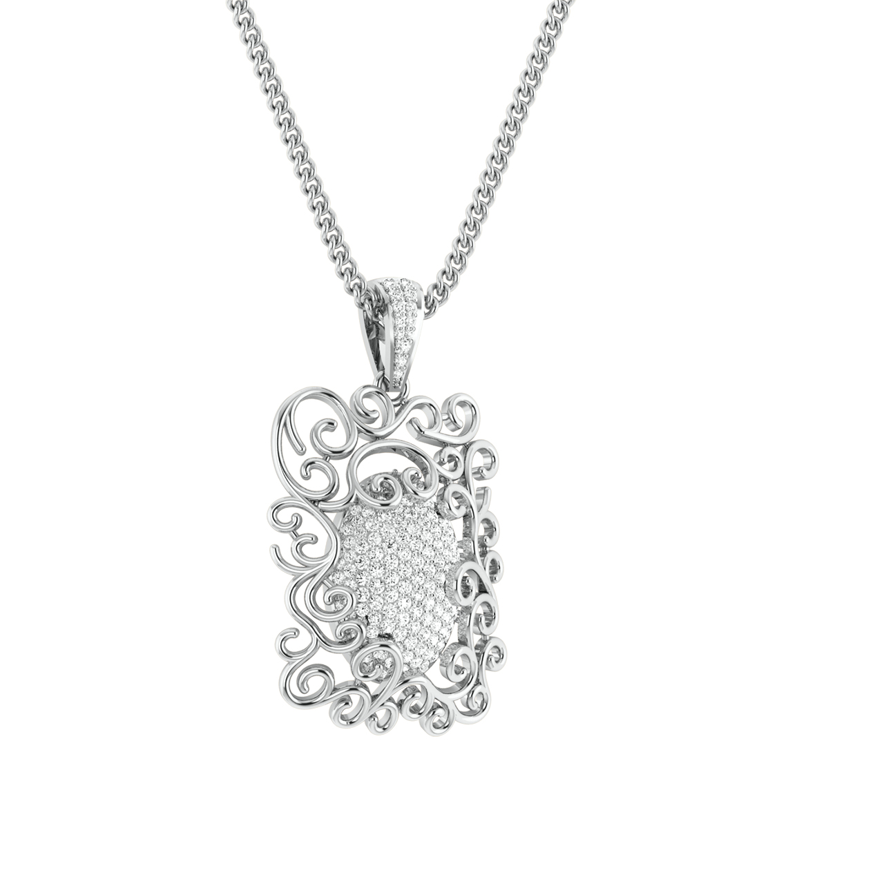 Bexley Square Diamond Pendant For Office